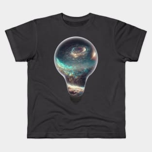 Galaxy in a lightbulb Kids T-Shirt